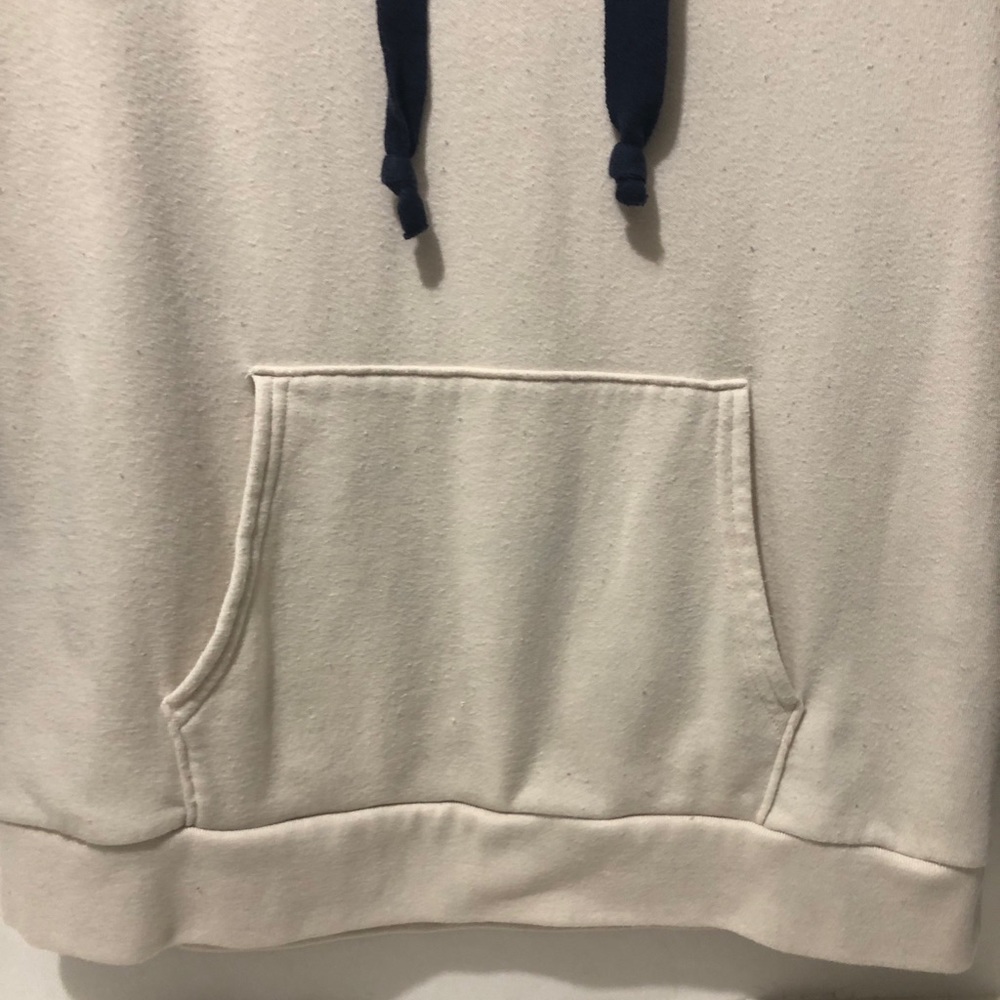 American Eagle Hoodie Pullover Men M Kangaroo Pocket Sweatshirt Navy Ivory - Picture 2 of 6